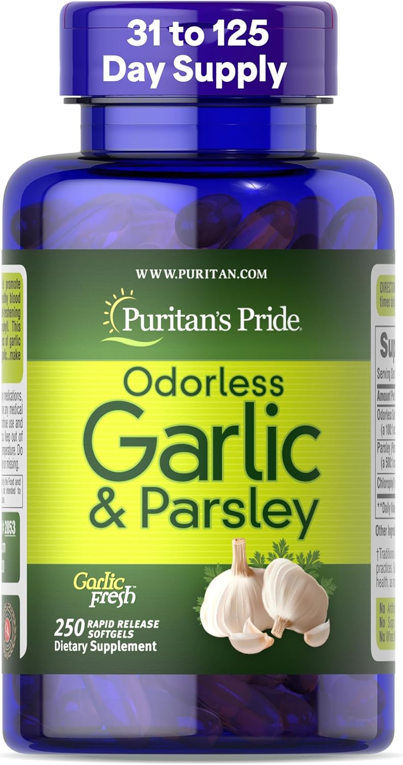 Puritan's Pride Odorless Garlic & Parsley - 250 Softgels