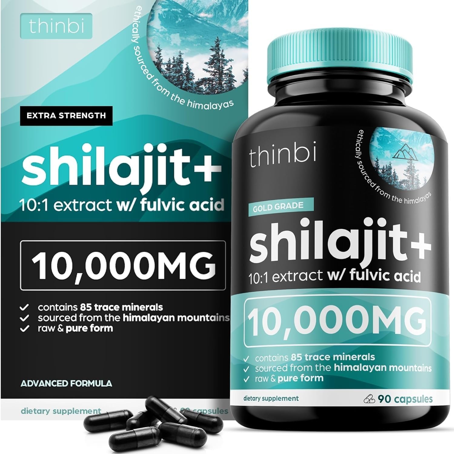 Thinbi Shilajit - 10,000mg - 90 Capsules