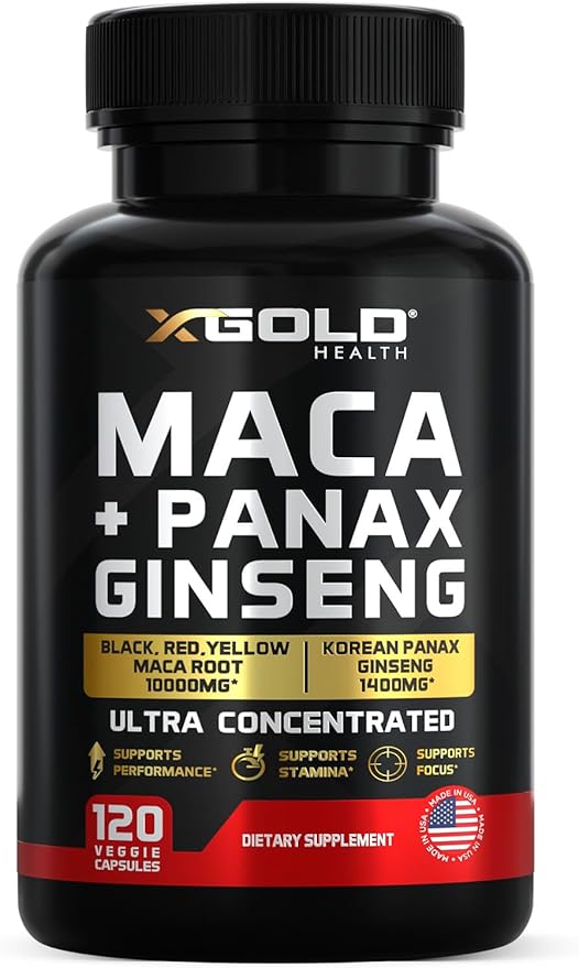 X Gold Maca + Panax Ginseng - 120 Capsules