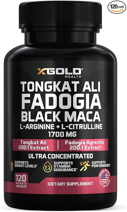 X Gold Tongkat Ali Fadogia Black Maca - 1,700mg - 120 Capsules