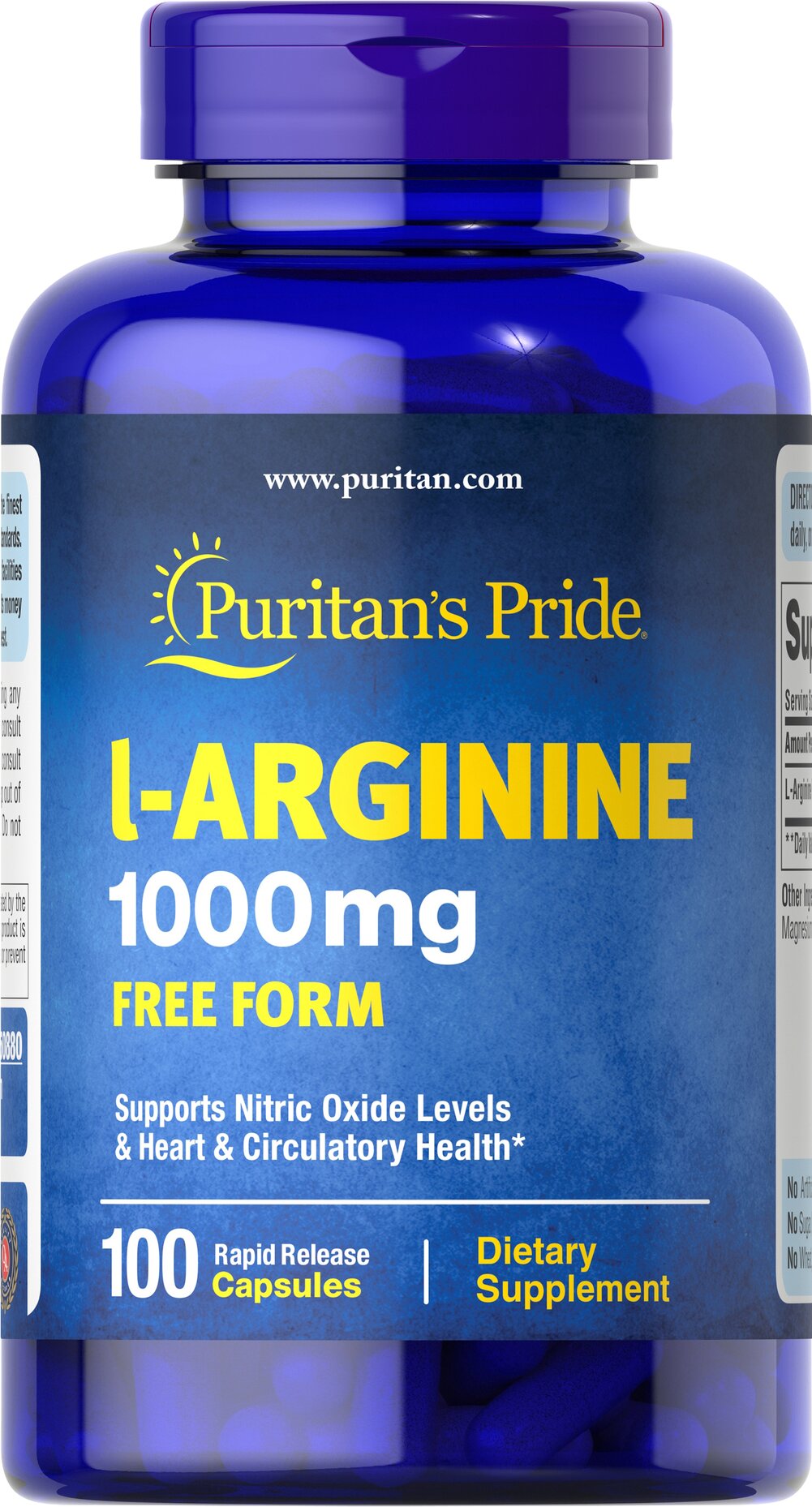 Puritan's Pride L-Arginine - 1,000mg - 100 Capsules