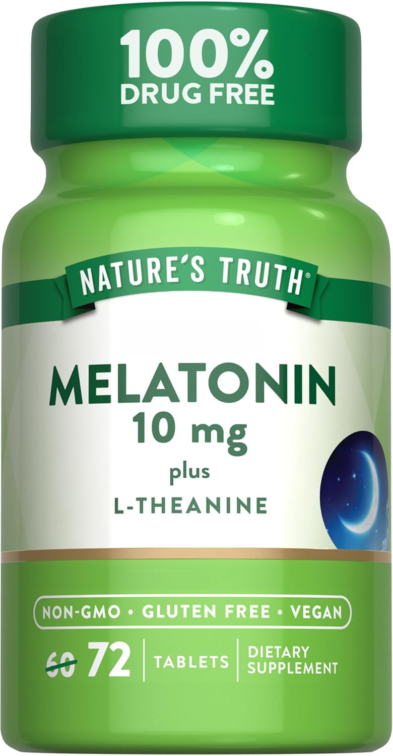 Nature's Truth Melatonin plus L-Theanine - 10mg - 72 Tablets
