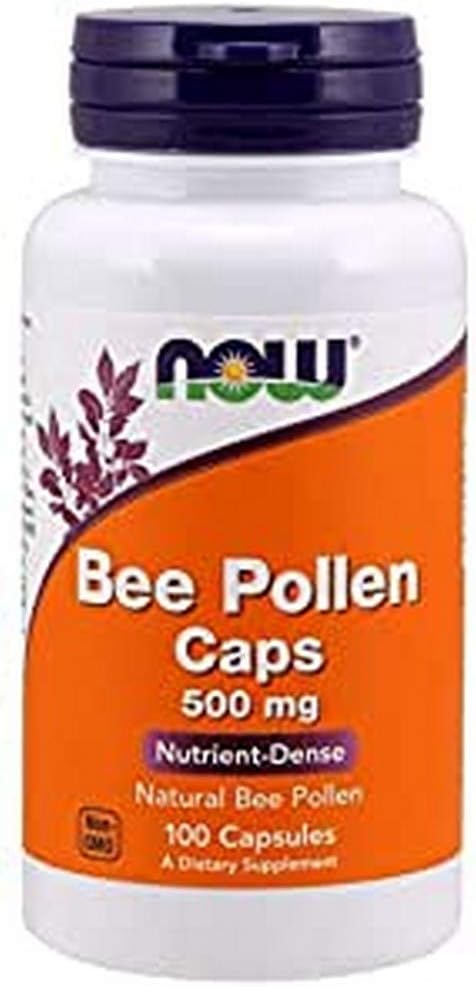 NOW Bee Pollen Caps - 500mg - 100 Capsules