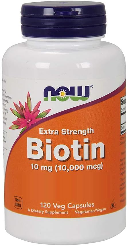 NOW Extra Strength Biotin - 10,000mcg - 120 Veg Capsules