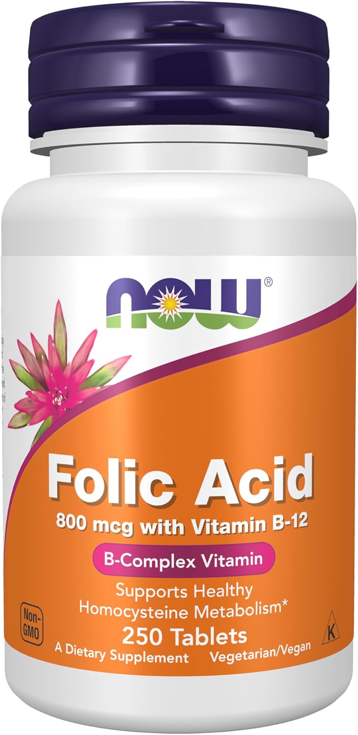 NOW Folic Acid - 800mcg - 250 Tablets