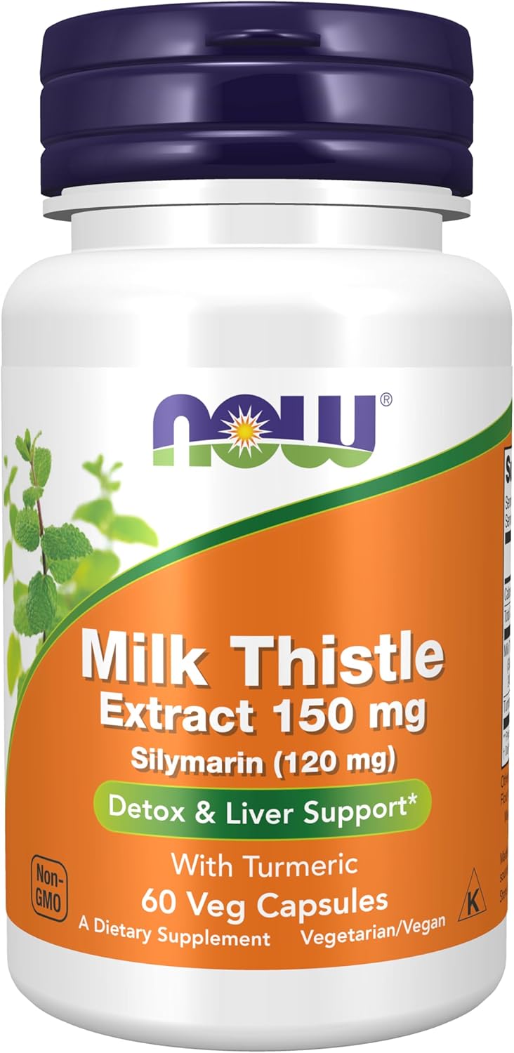 NOW Milk Thistle Extract with Turmeric - 150mg - 60 Veg Capsules