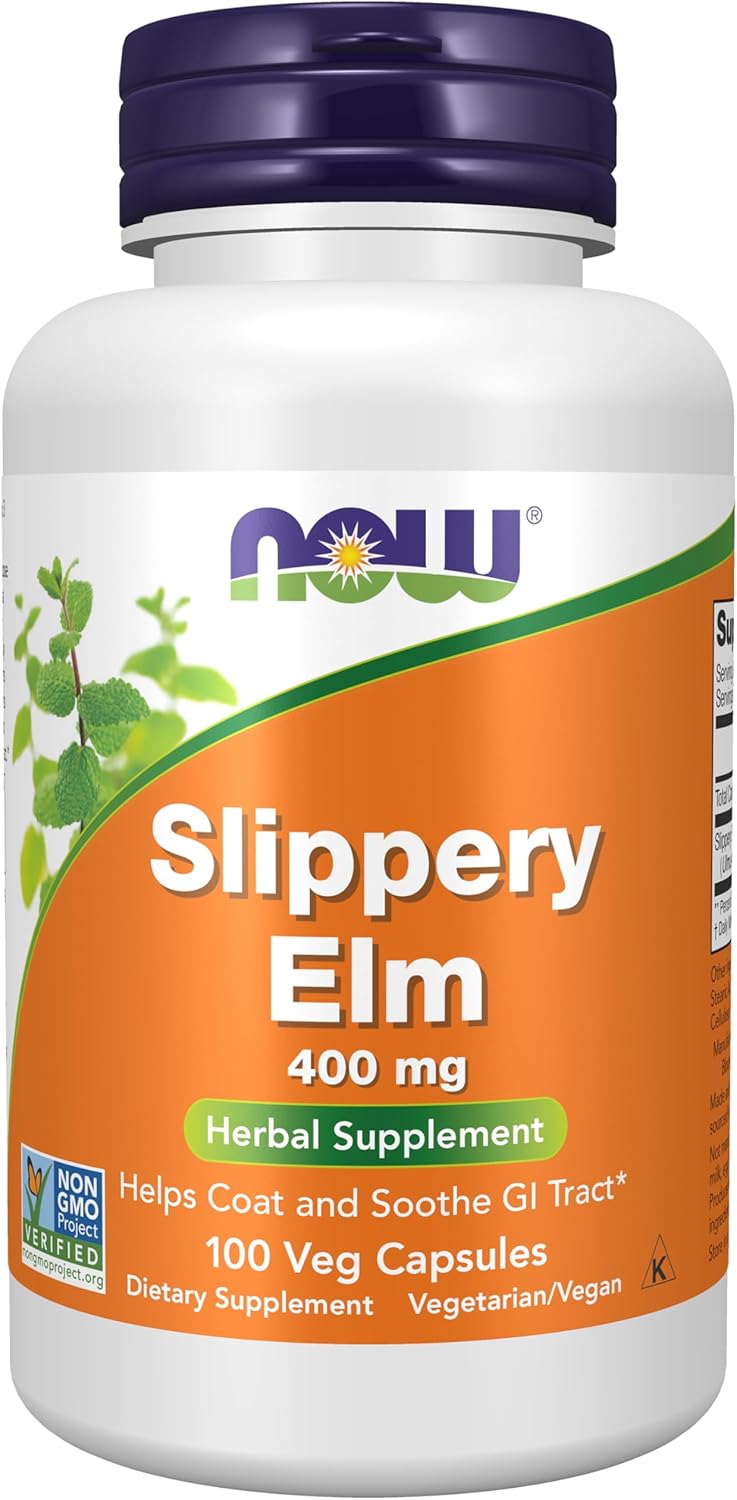 NOW Slippery Elm - 400mg - 100 Veg Capsules