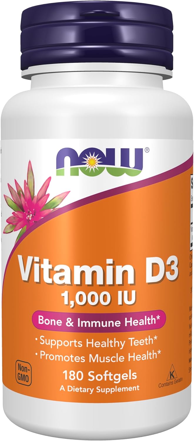 NOW Vitamin D-3, High Potency - 1,000 IU - 180 Softgels