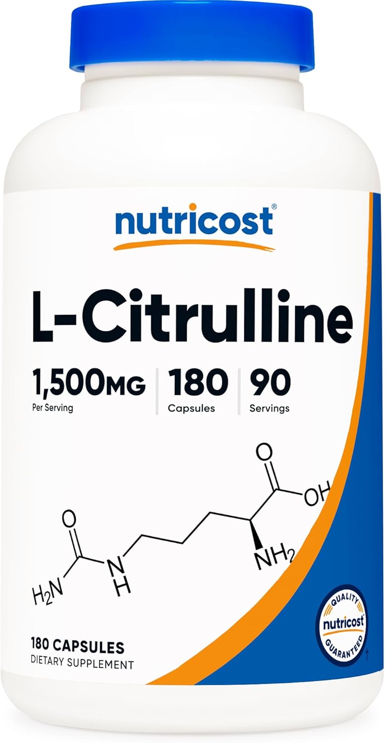 Nutricost L-Citrulline - 1,500mg - 180 Capsules