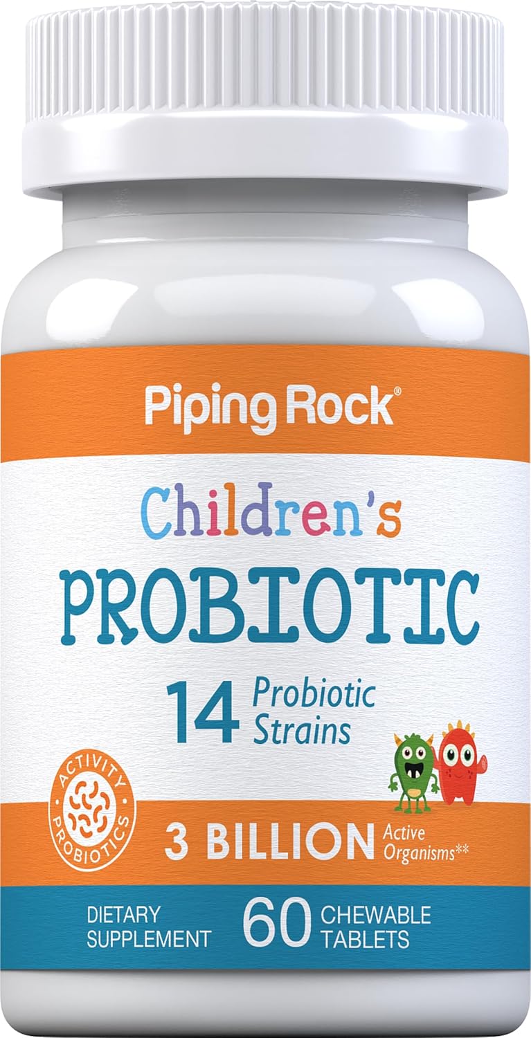 Piping Rock Children Probiotics - 3 Billion - 60 Chewable Tablets
