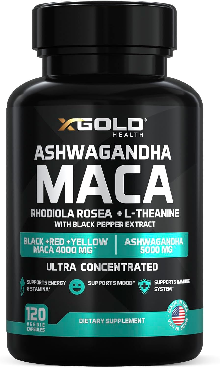 X Gold Ashwagandha Maca - 120 Veg Capsule