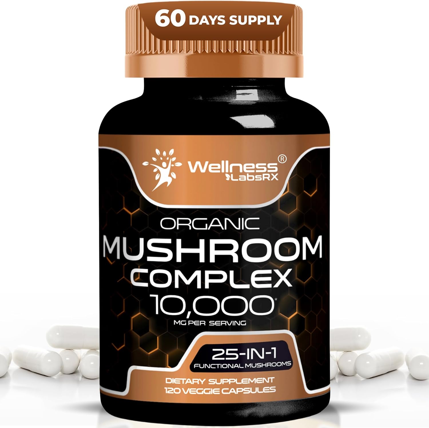 Wellness LabsRX Mushroom Complex - 10,000mg - 120 Capsules