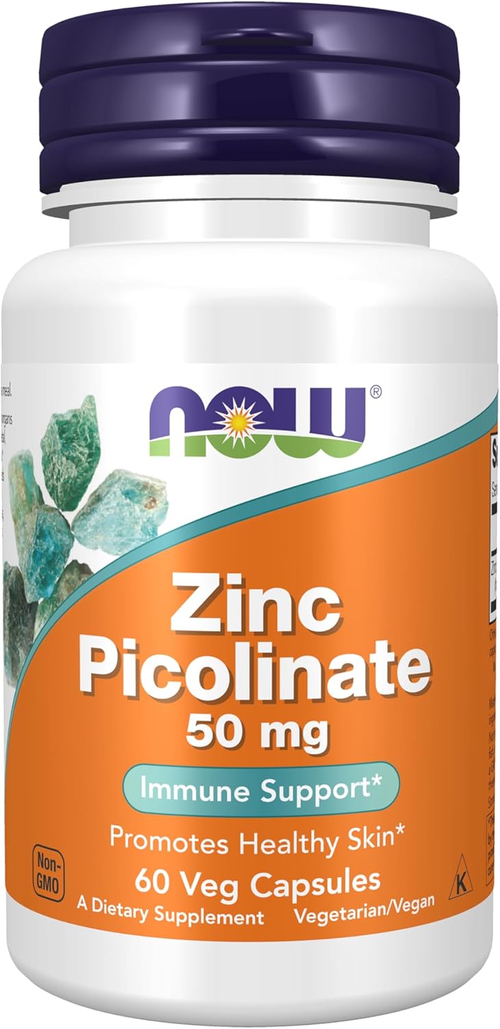NOW Zinc Picolinate - 50 mg - 60 Veg Capsules