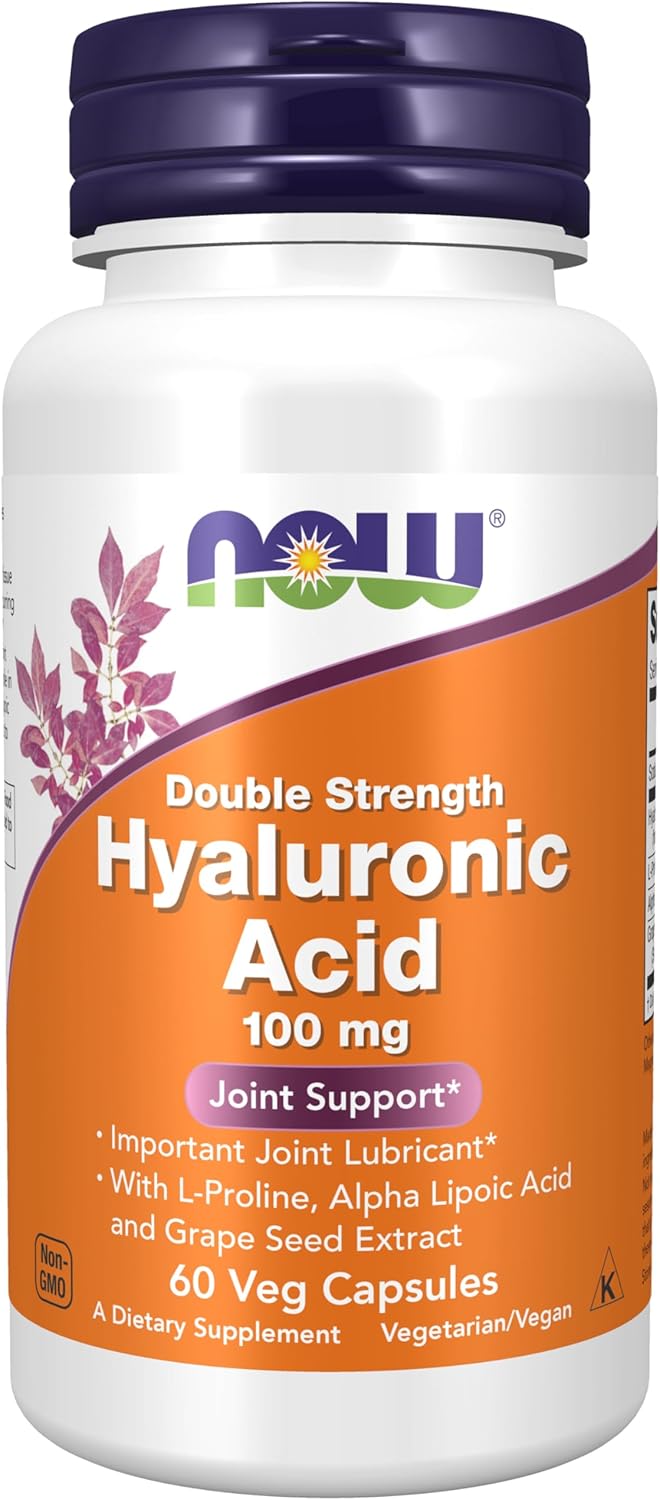 NOW Hyaluronic Acid, Double Strength - 100mg - 60 Veg Capsules