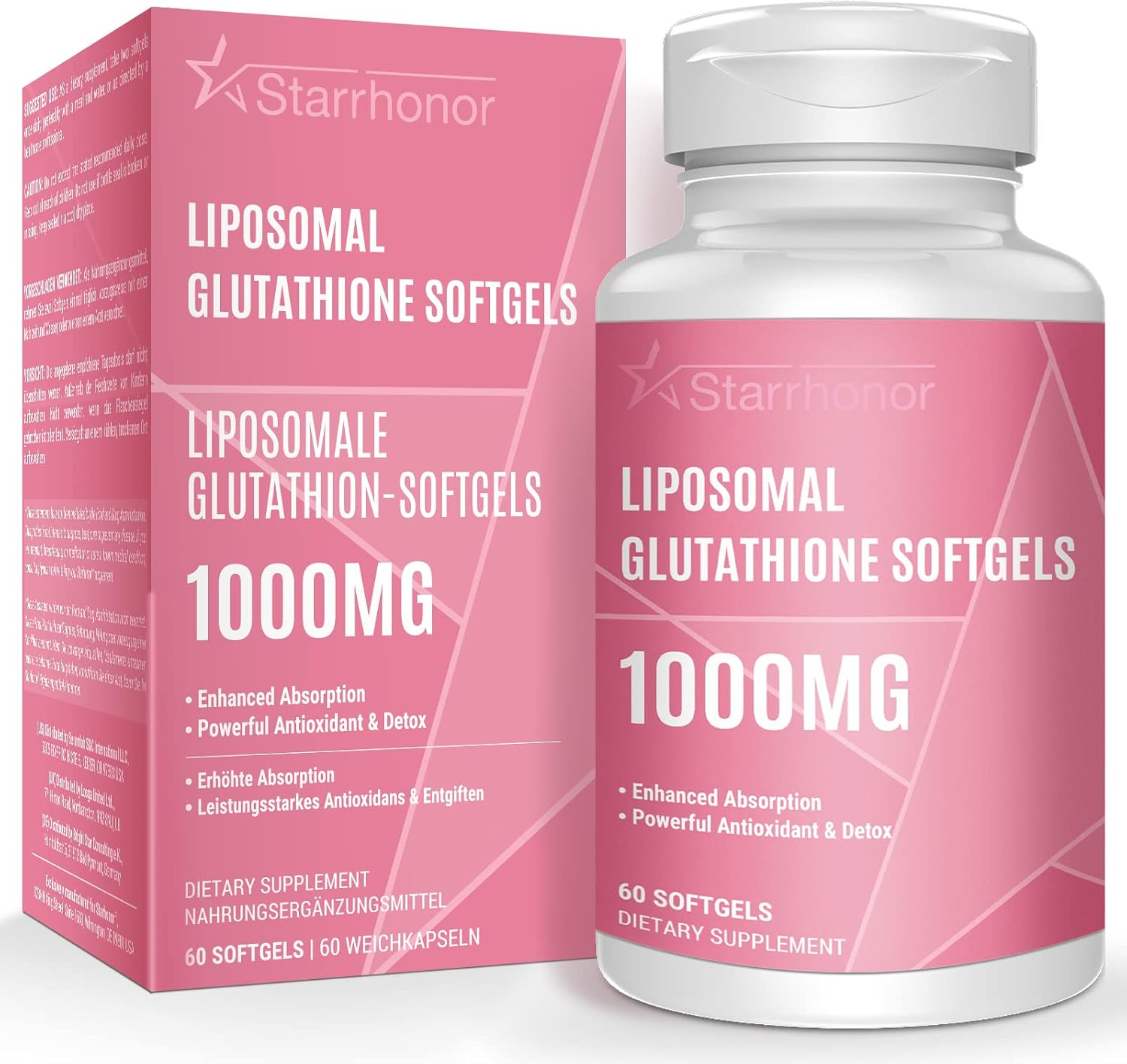 Starehonorr Liposomal Glutathione - 1,000mg - 60 Capsules