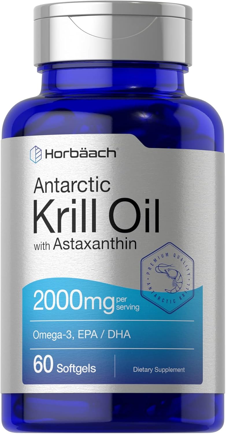 Horbäach Antarctic Krill Oil with Astaxanthin - 2000mg - 60 Softgels