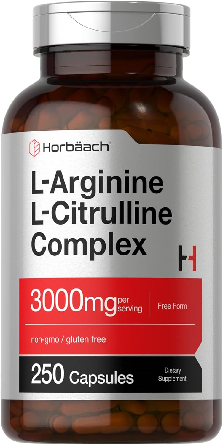 Horbaach L-Arginine L-Citrulline Complex - 3000mg - 250 Capsules