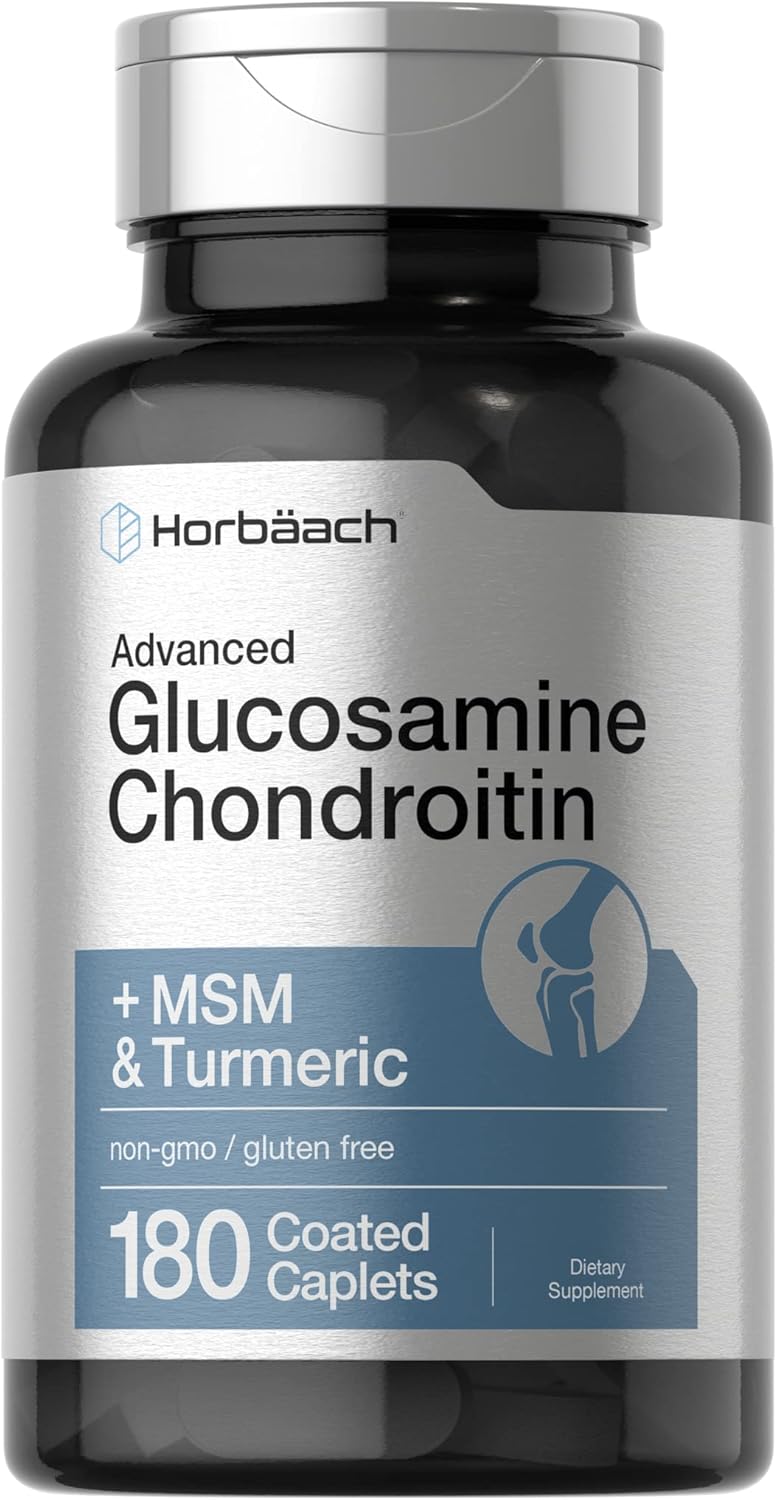 Horbaach Glucosamine Chondroitin MSM with Turmeric - 2700 mg - 180 Tablets