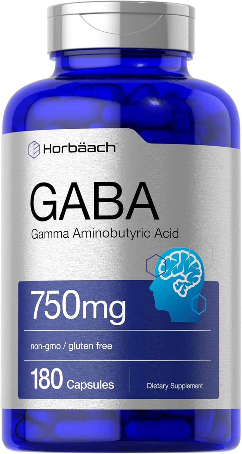 Horbäach GABA Gamma Aminobutyric Acid - 750mg - 180 Capsules