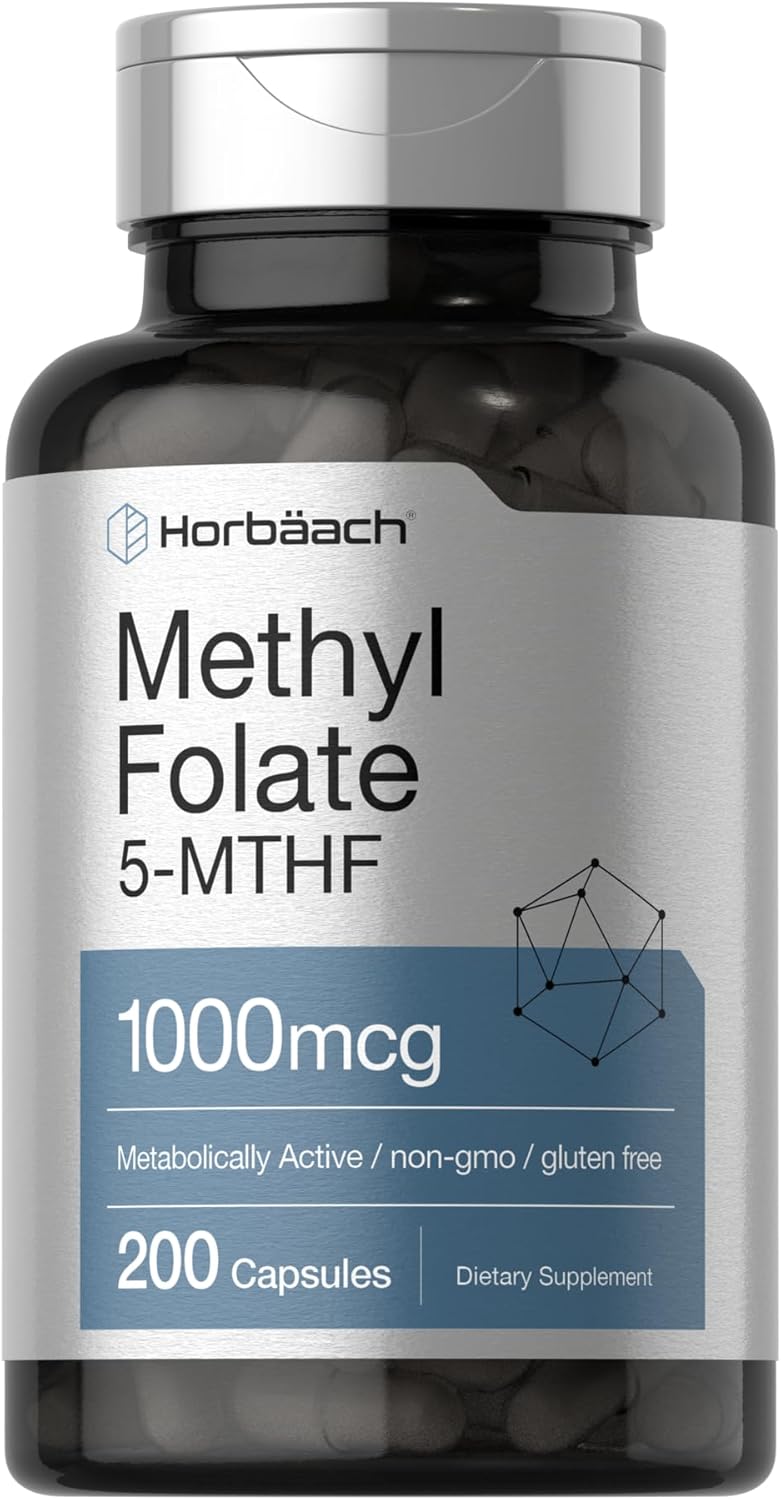 Horbäach Methyl Folate 5-MTHF - 1000mcg - 200 Capsules
