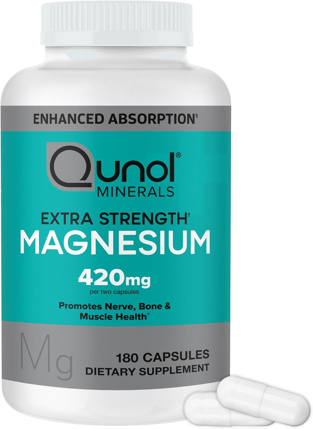 Qunol Extra Strength Magnesium - 420mg - 180 Capsules