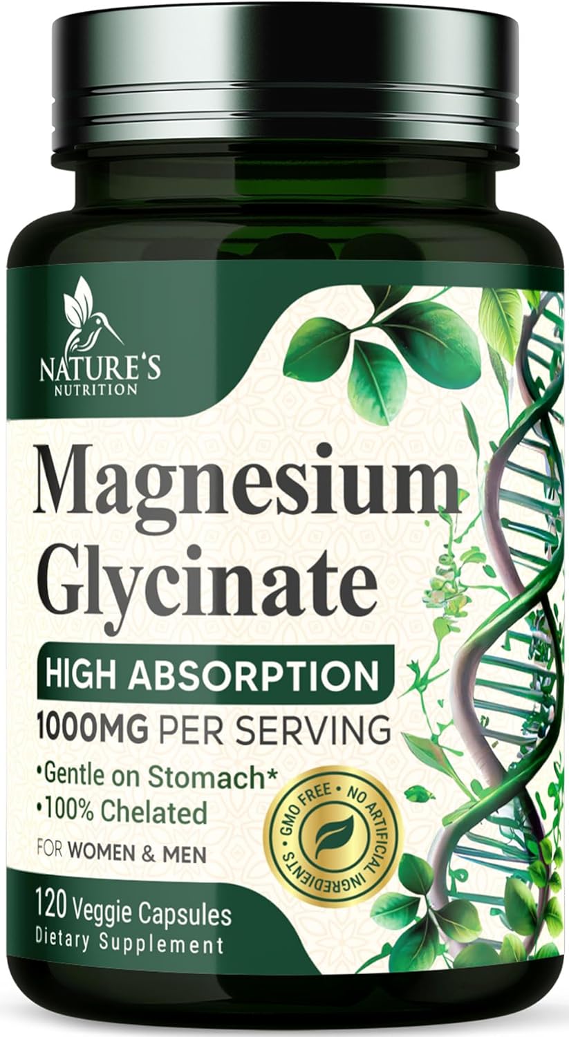 Nature's Nutrition Magnesium Glycinate - 1000mg - 120 Veggie Capsules