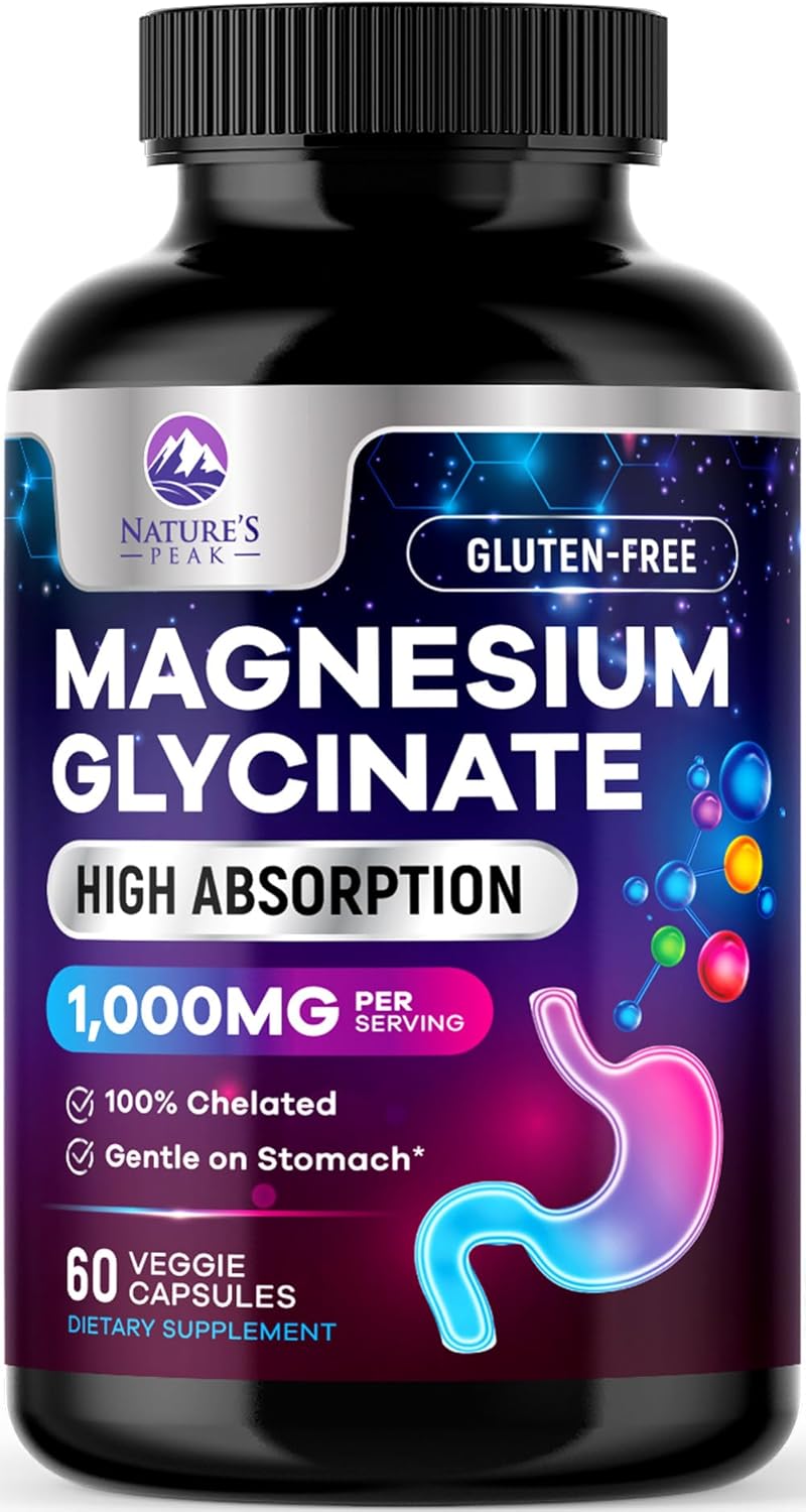 Nature's Peak Magnesium Glycinate - 1000mg - 60 Veggie Capsules