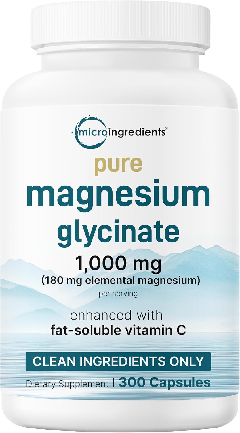 Microingredients Pure Magnesium Glycinate - 1000mg - 300 Capsules