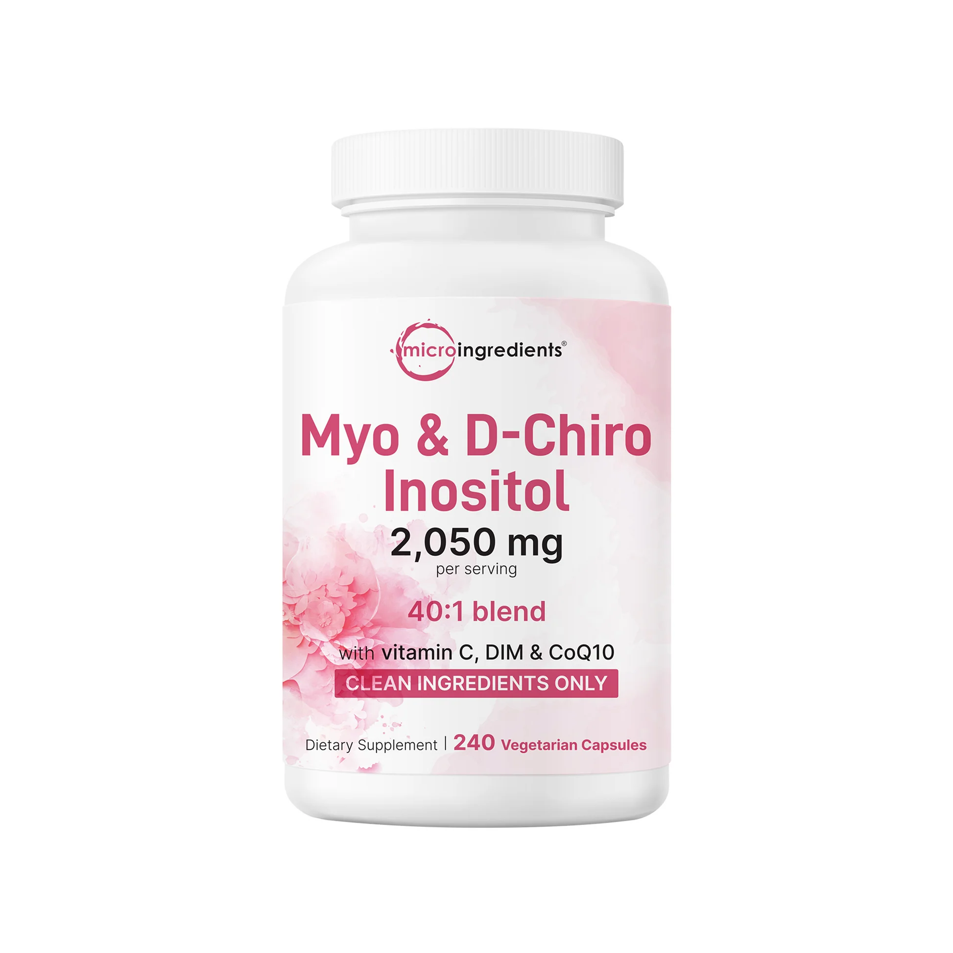 Microingredients Myo & D-Chiro Inositol - 2050mg - 240 Vegetarian Capsules