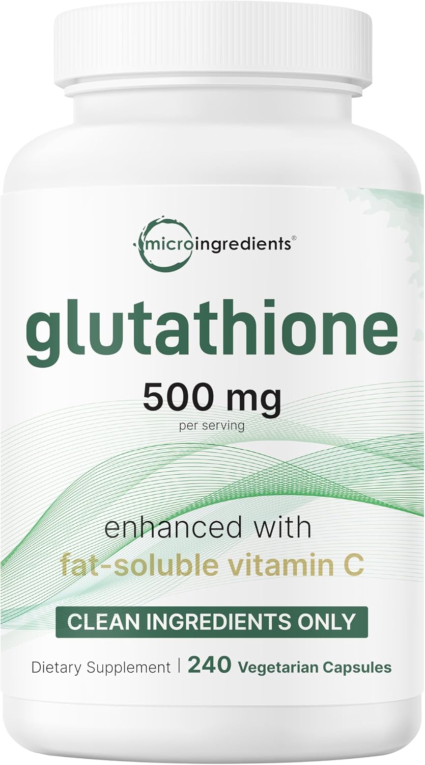 MicroIngredients Glutathione 500 mg – 240 Vegetarian Capsules