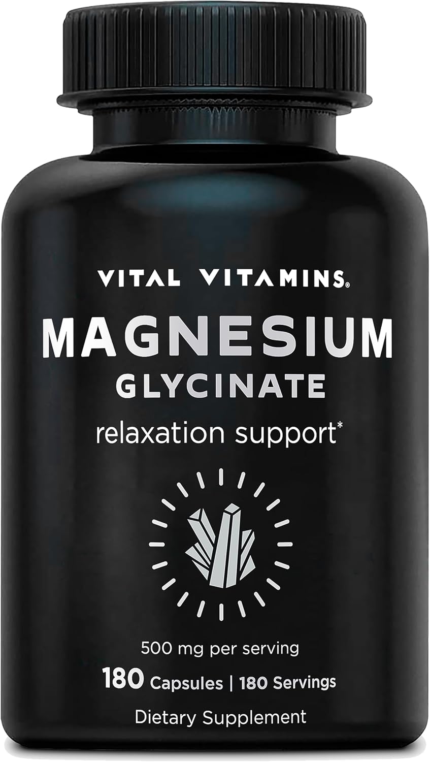 Vital Vitamins Magnesium Glycinate (500 mg): 180 Capsules