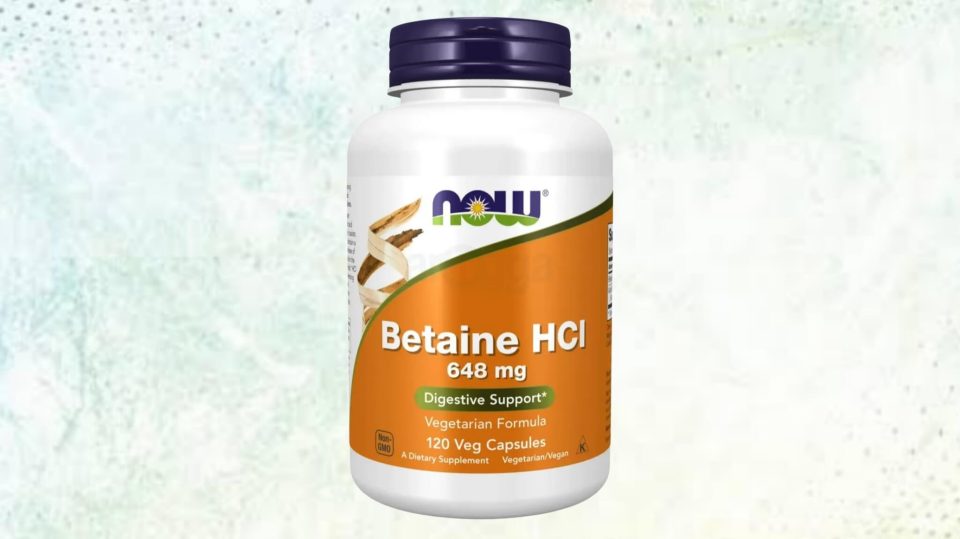NOW Betaine HCl-648 mg, 120 Veg Capsules