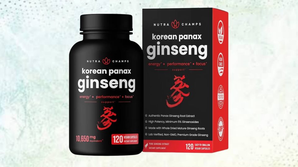 NutraChamps Korean Red Panax Ginseng Capsules - Extra Strength - 120 Caps