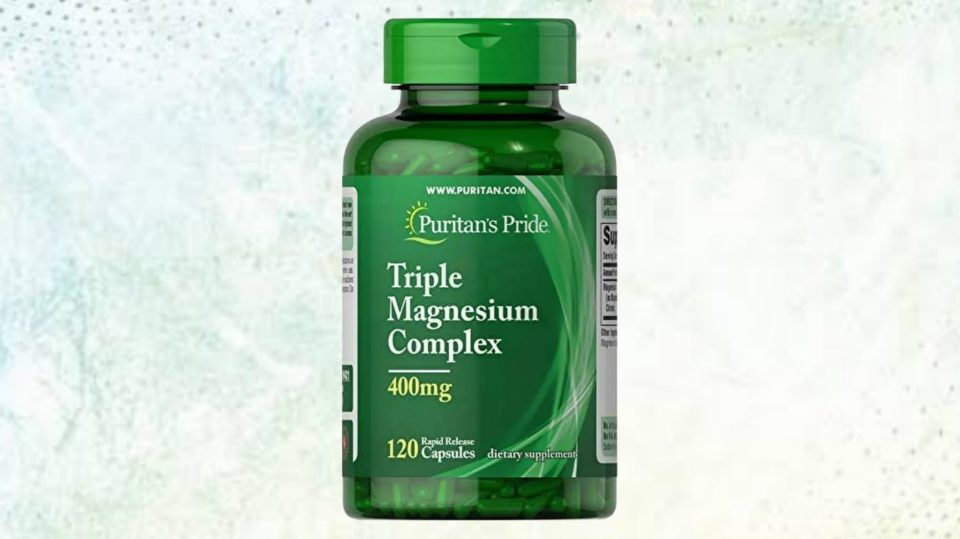 Puritan's Pride Triple Magnesium Complex, 400mg, Helps Maintain Healthy Bones, 120 Rapid Release Capsules