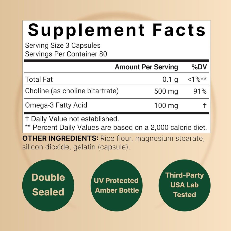 NatureBell Choline-500 Mg 240 Cap - Image 2