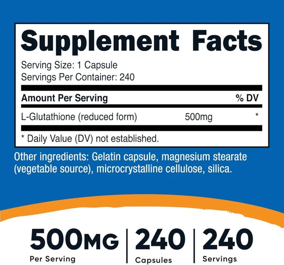 Nutricost glutathione 500 Mg - 240 Capsule - Image 2