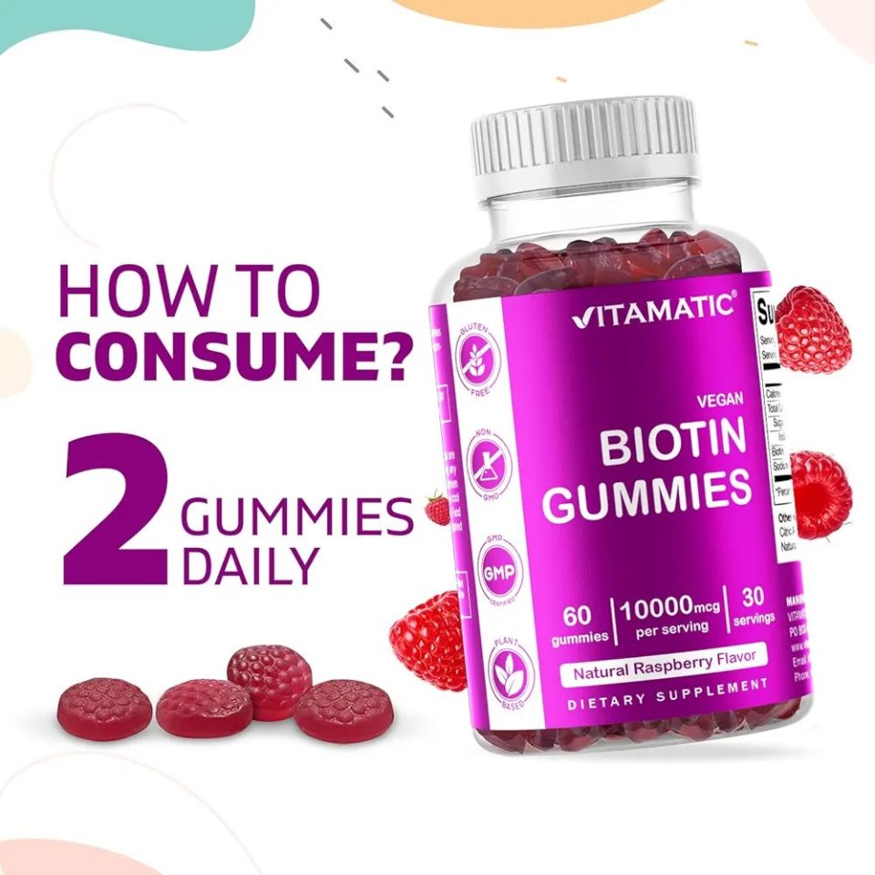 Vitamatic Vegan Bitotin Gummies-10,000 mcg 60 Gummies - Image 3