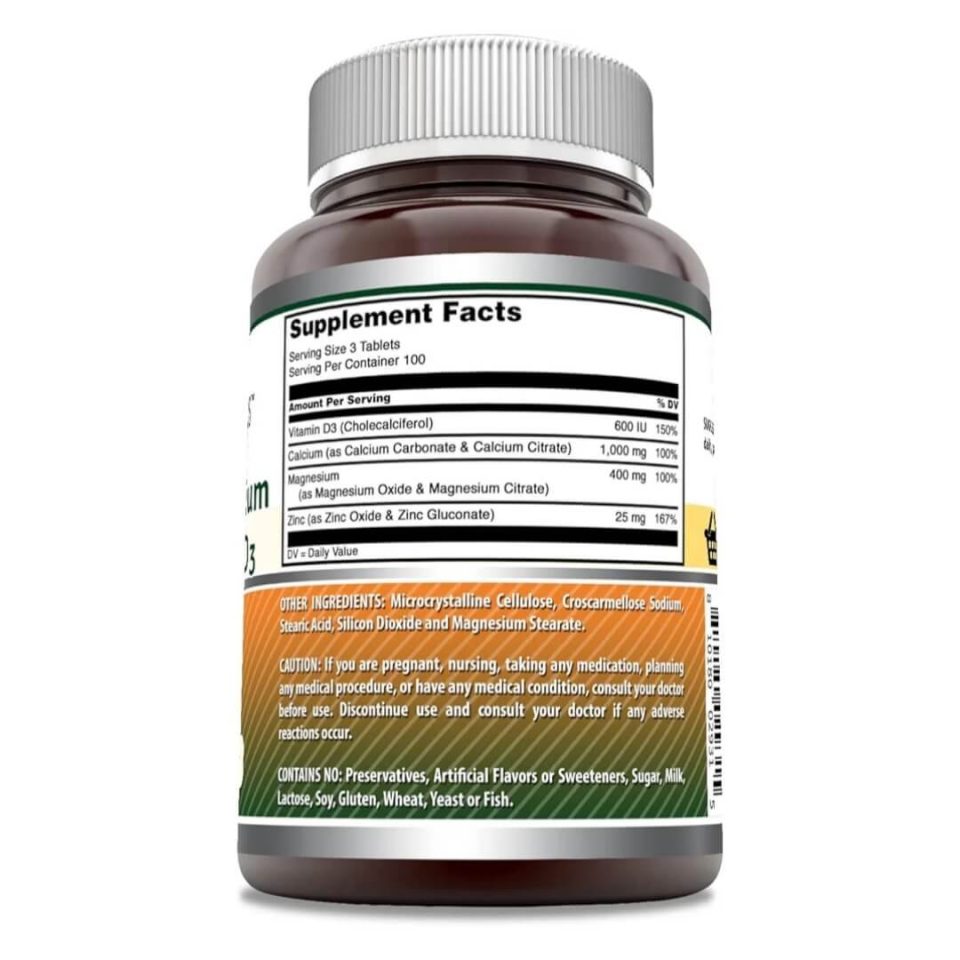 Amazing Formulas Calcium Magnesium Zinc D3 - 300 Tablets - Image 4