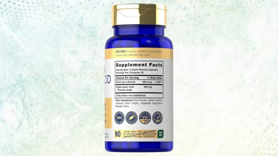 Carlyle Alpha lipoic acid-600mg,90capsule - Image 2