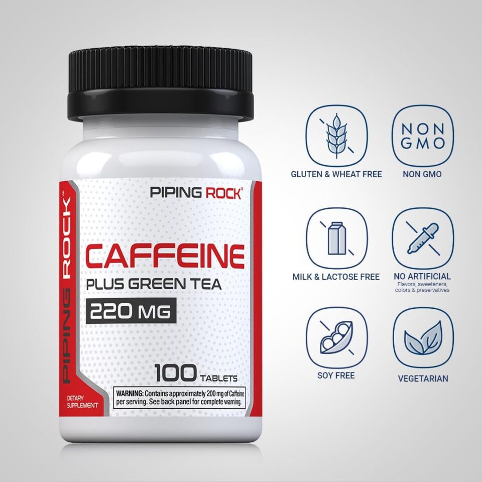 Piping Rock Caffeine -200mg,100 tablets - Image 3