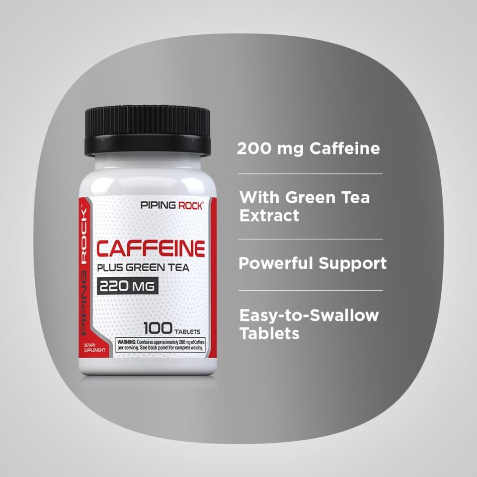 Piping Rock Caffeine -200mg,100 tablets - Image 2